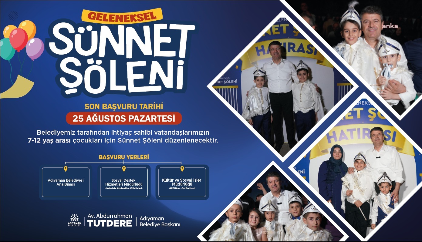 Adıyaman Belediyesi'nin sünnet şöleni başvuruları başladı