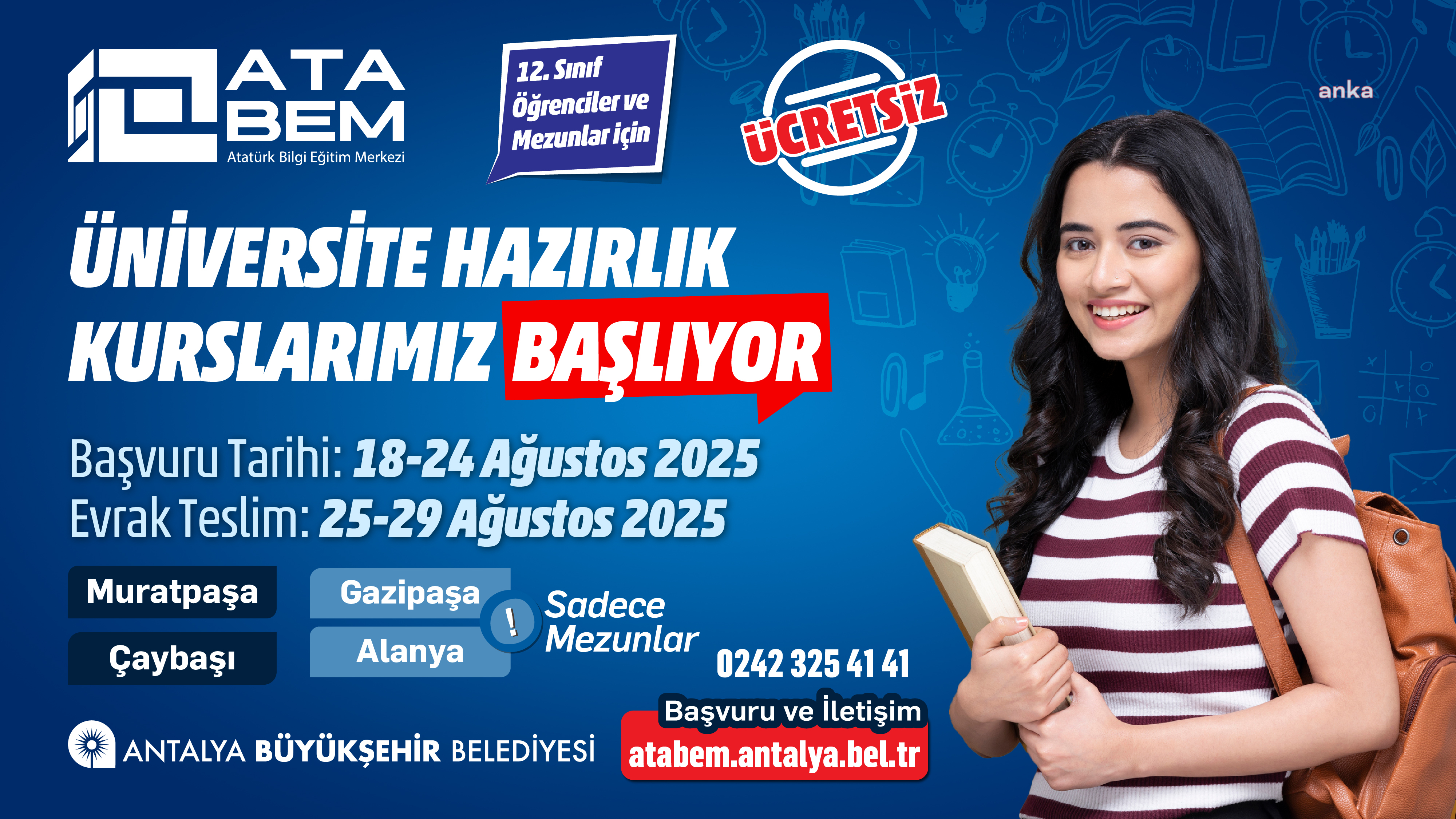 Antalya Büyükşehir Belediyesi'nin YKS hazırlık kursuna kayıtlar başladı