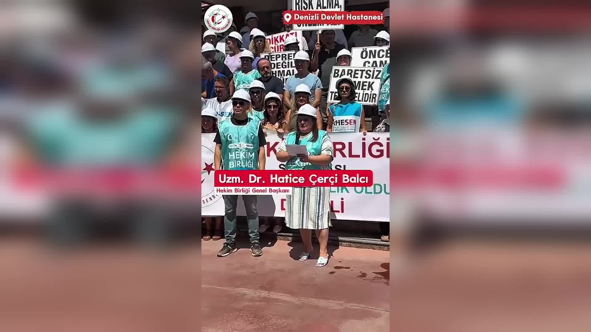 Hekim Birliği Sendikası Genel Başkanı Balcı: Denizli Devlet Hastanesi'nde hekimler baretle çalışmak zorunda kalıyor. Ne hastaların ne de hekimlerin canı bu kadar ucuz değildir"
