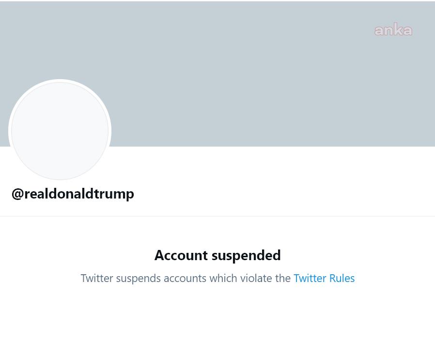 ABD BAŞKANI DONALD TRUMP'IN TWITTER PROFİLİ ASKIYA ALINDI