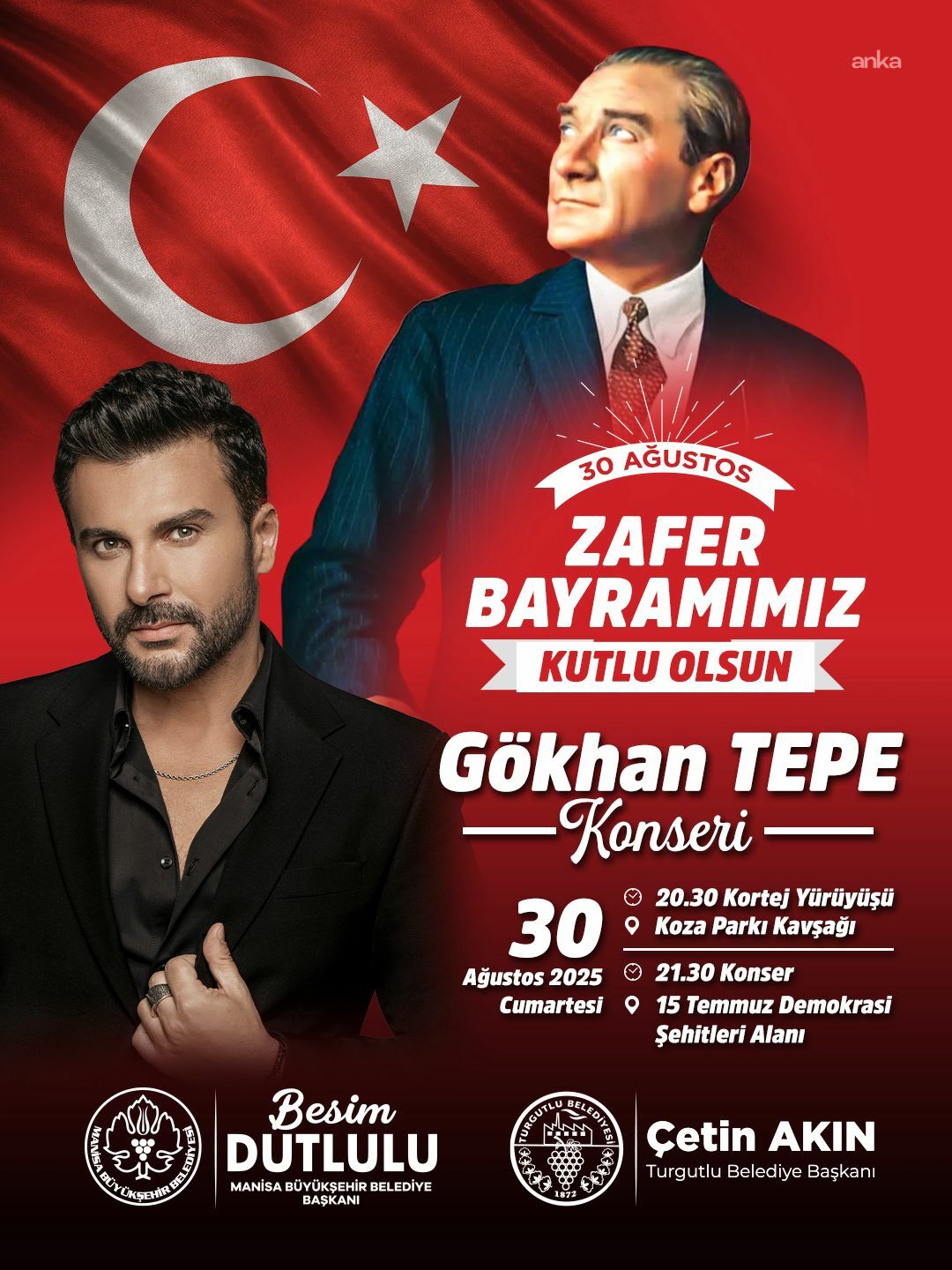 Manisa Büyükşehir Belediyesi ile Turgutlu Belediyesi'nden ortak Zafer Bayramı kutlaması