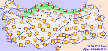 Meteoroloji uyardı: Karadeniz yağışlı, Güneydoğu'da sıcaklıklar 40 dereceyi aşıyor
