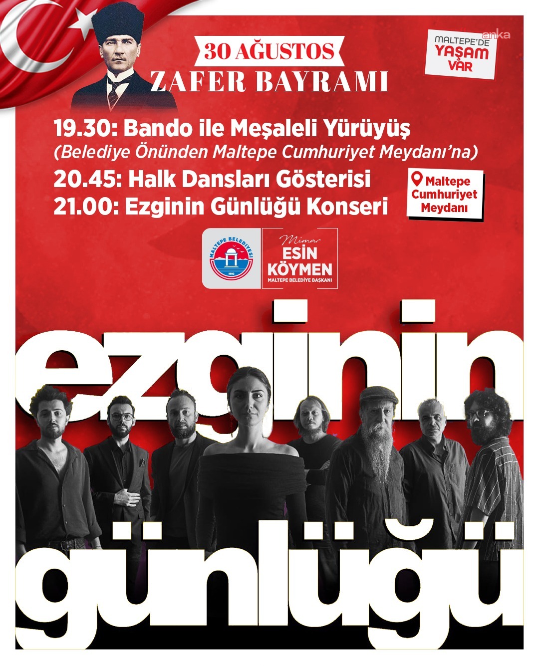 Maltepe'de 30 Ağustos'ta "Ezgi'nin Günlüğü" konser verecek