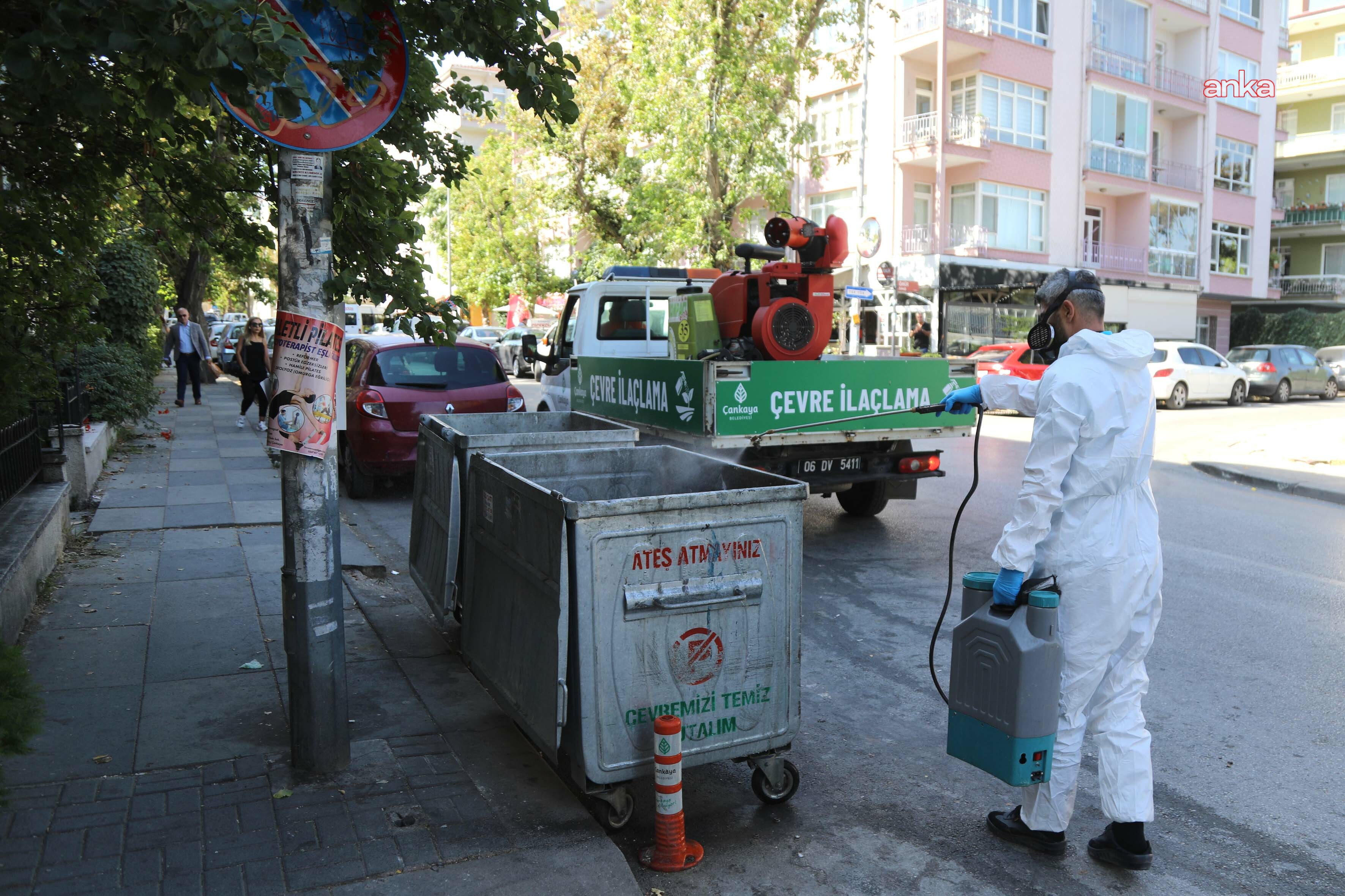 Çankaya Belediyesi'nin ilaçlama çalışmaları sürüyor