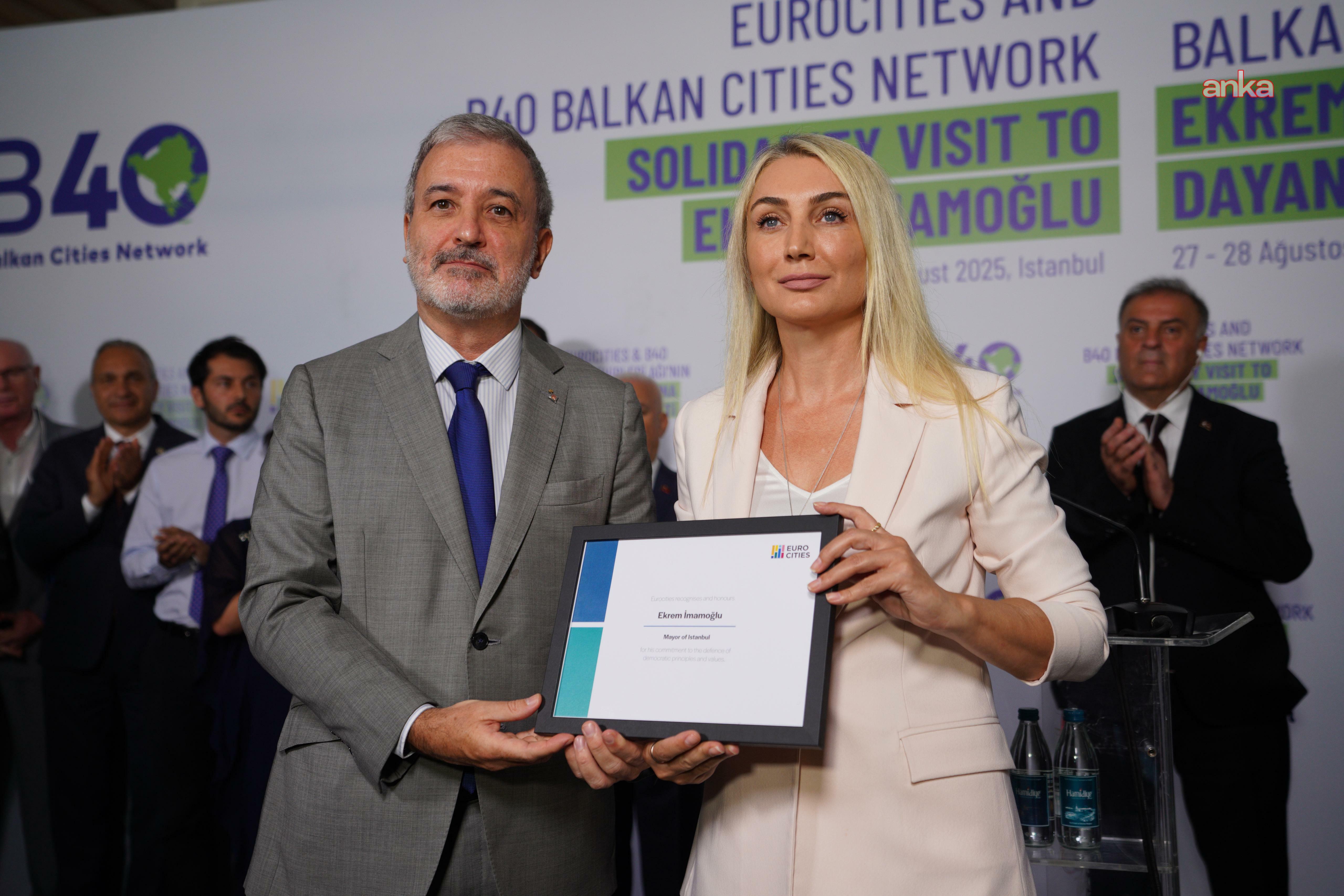 İmamoğlu’ndan Avrupalı meslektaşlarına ‘ödül’ teşekkürü: Bu ödülü, daha iyi bir gelecek için mücadele eden tüm şehirlerin ve demokrat yurttaşların ortak iradesi adına kabul ediyorum