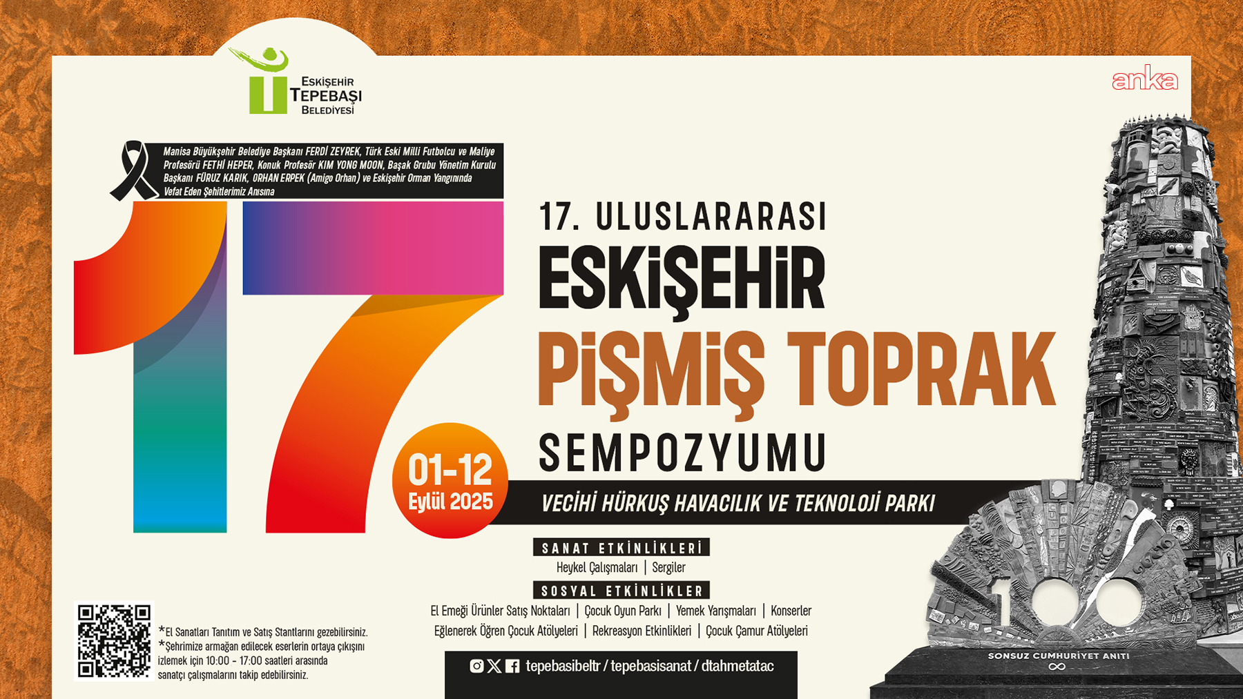 Tepebaşı Belediyesi'nin düzenlediği "Uluslararası Eskişehir Pişmiş Toprak Sempozyumu" başlıyor