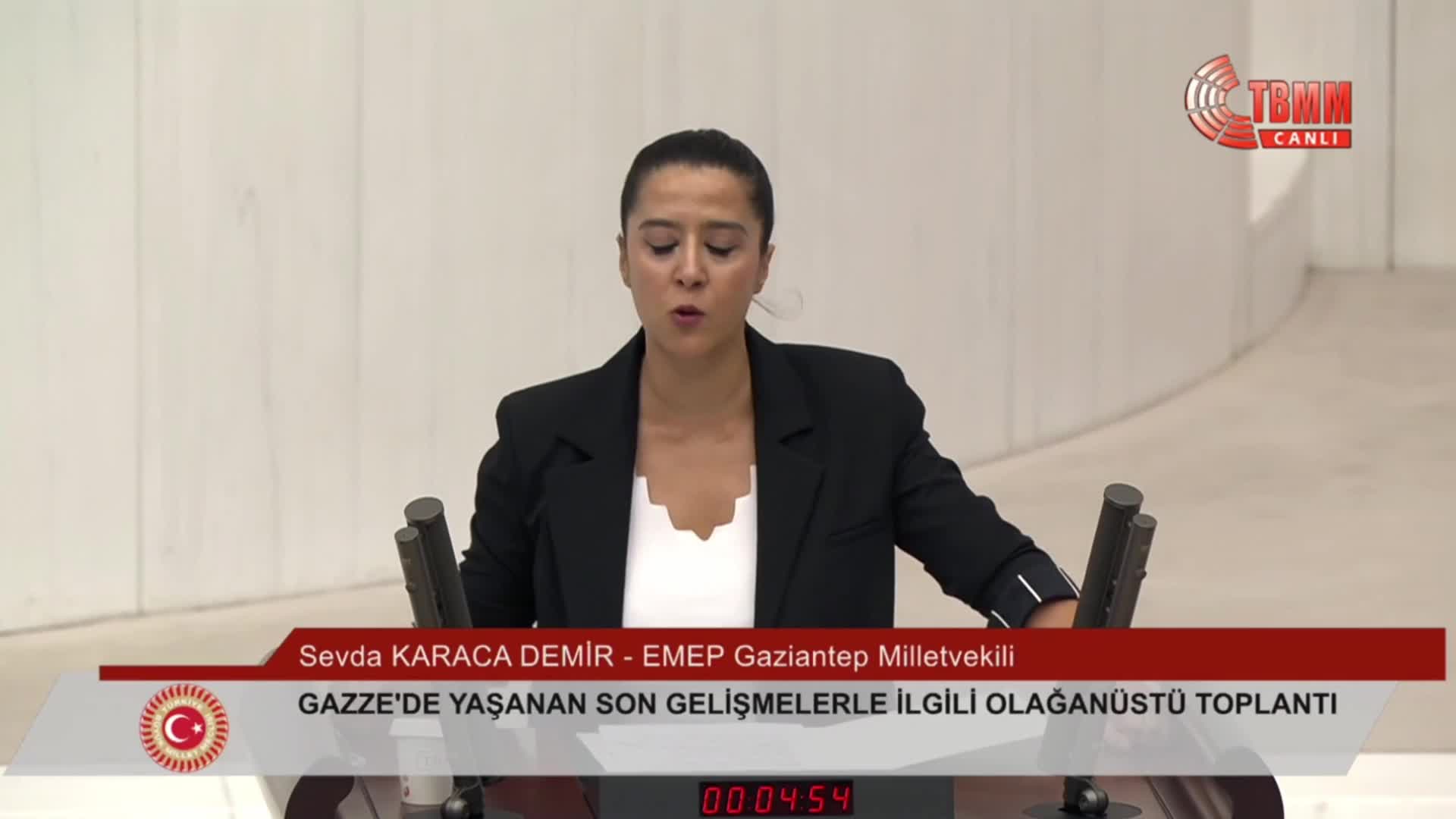 TBMM Genel Kurulu Gazze için olağanüstü toplandı... Sevda Karaca: "İncirlik ve Kürecik üsleri kapatılsın, İsrail'i devlet olarak tanıma kararı geri alınsın, İsrail ile askeri ve ticari anlaşmalar sonlansın"