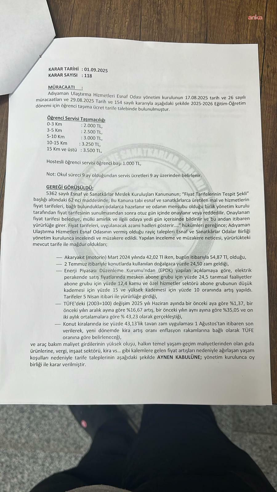Adıyaman’da 2025–2026 okul servis ücretleri açıklandı: 0–3 km 2 bin TL’den başlıyor