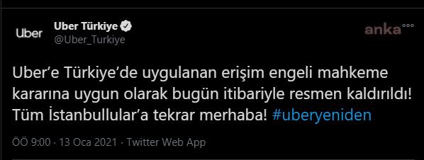 UBER’İN ENGELİ KALKTI SADECE TAKSİ HİZMETİ VERECEK