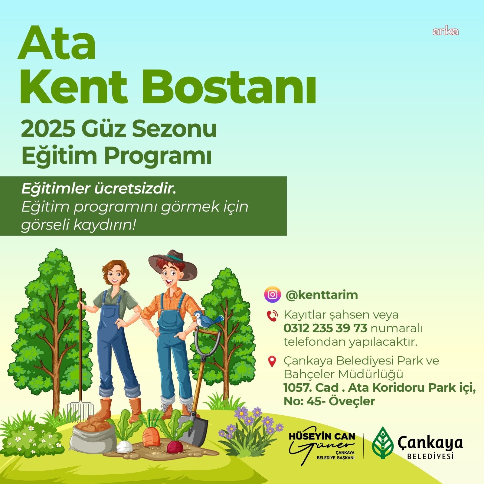 Çankaya Belediyesi’nin "Kent Bostanı” güz dönemi eğitimleri, 17 Eylül'de başlıyor