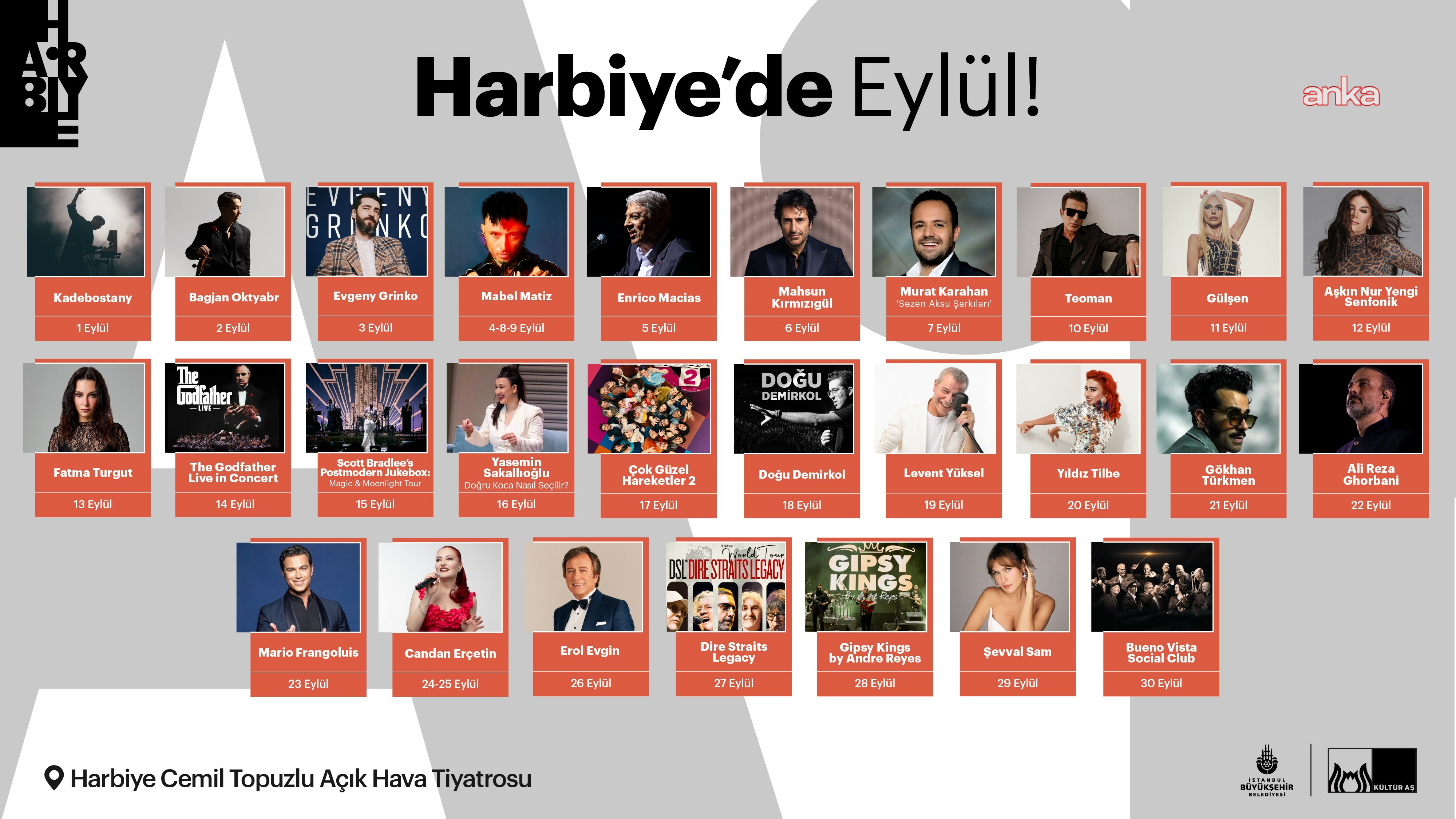 Harbiye Açık Hava’da eylül ayı boyunca müzik ve eğlence İstanbulluları bekliyor