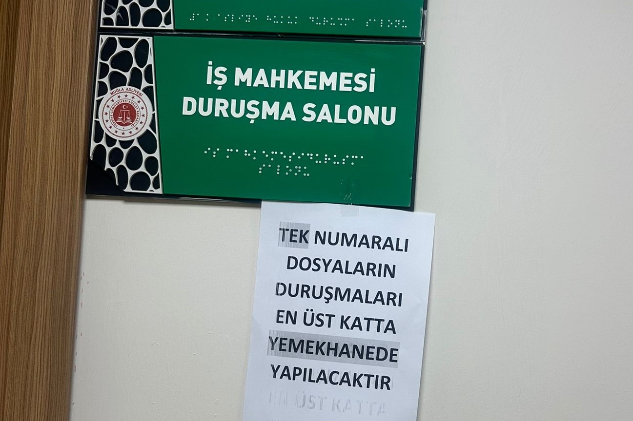 Muğla'da duruşma yemekhanede yapıldı