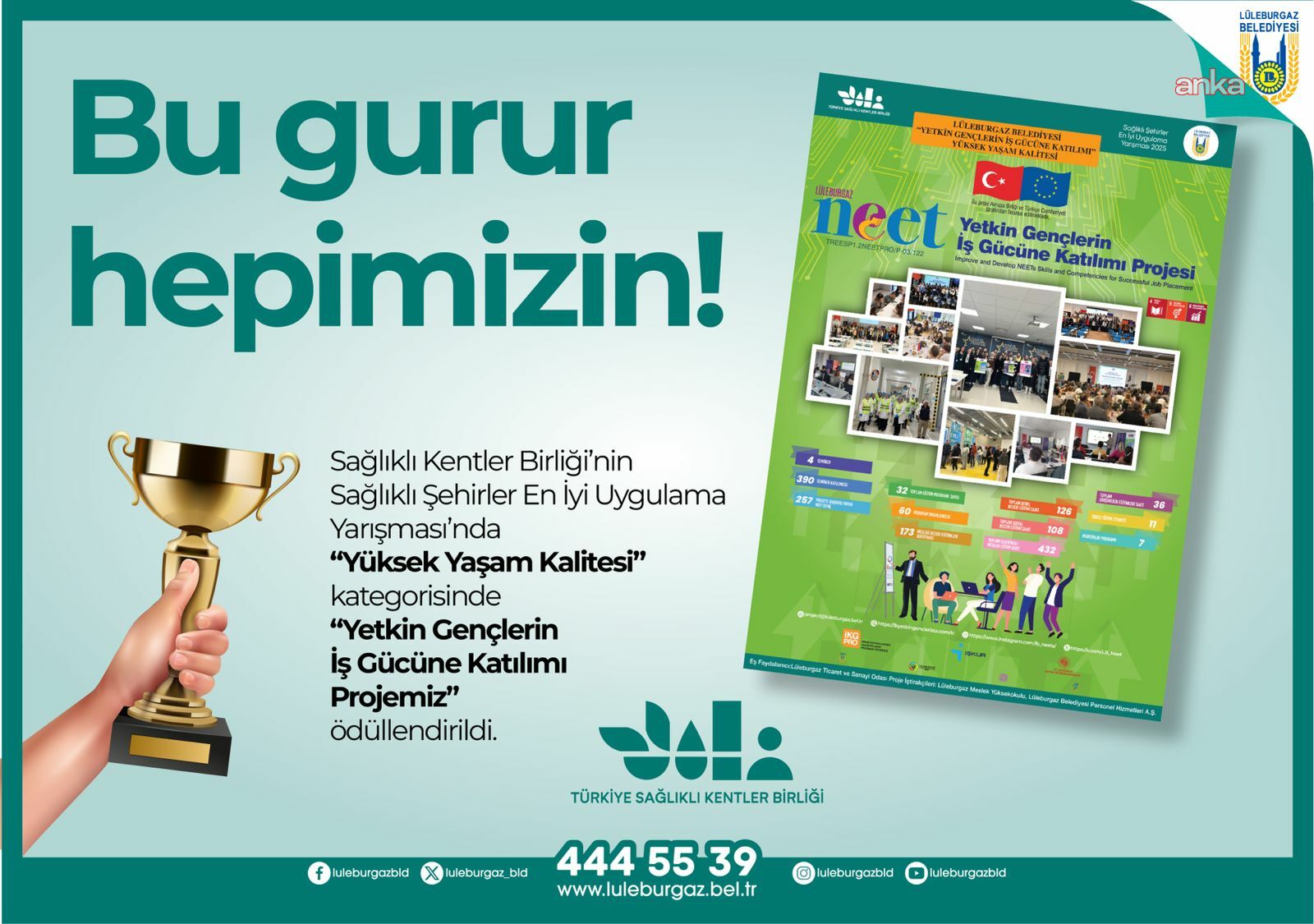 Lüleburgaz Belediyesi’ne "Yüksek Yaşam Kalitesi" ödülü