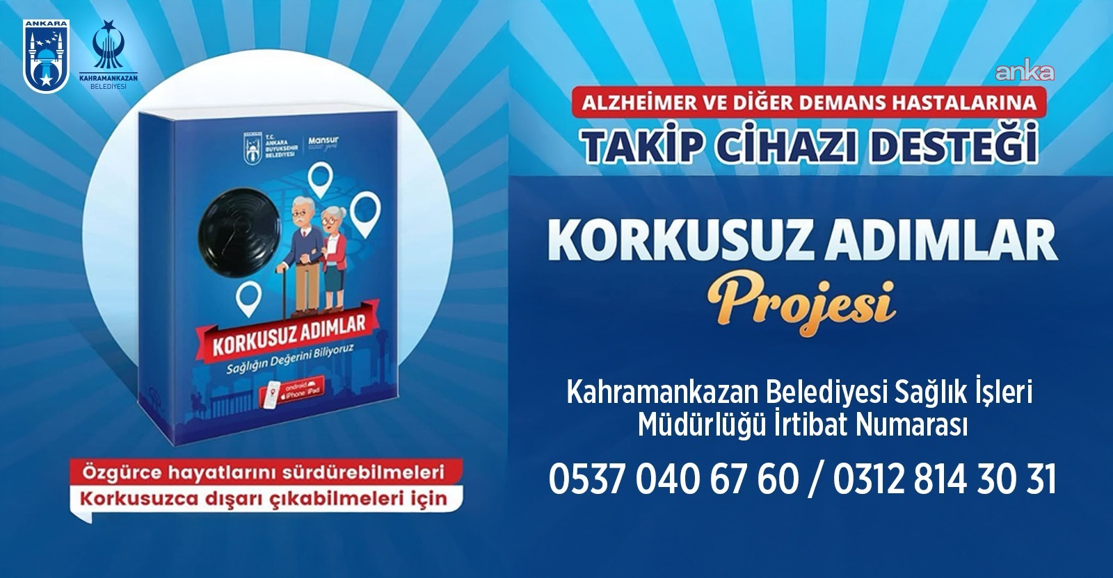 Kahramankazan Belediyesi'nden alzheimer ve demans hastalarına takip cihazı desteği