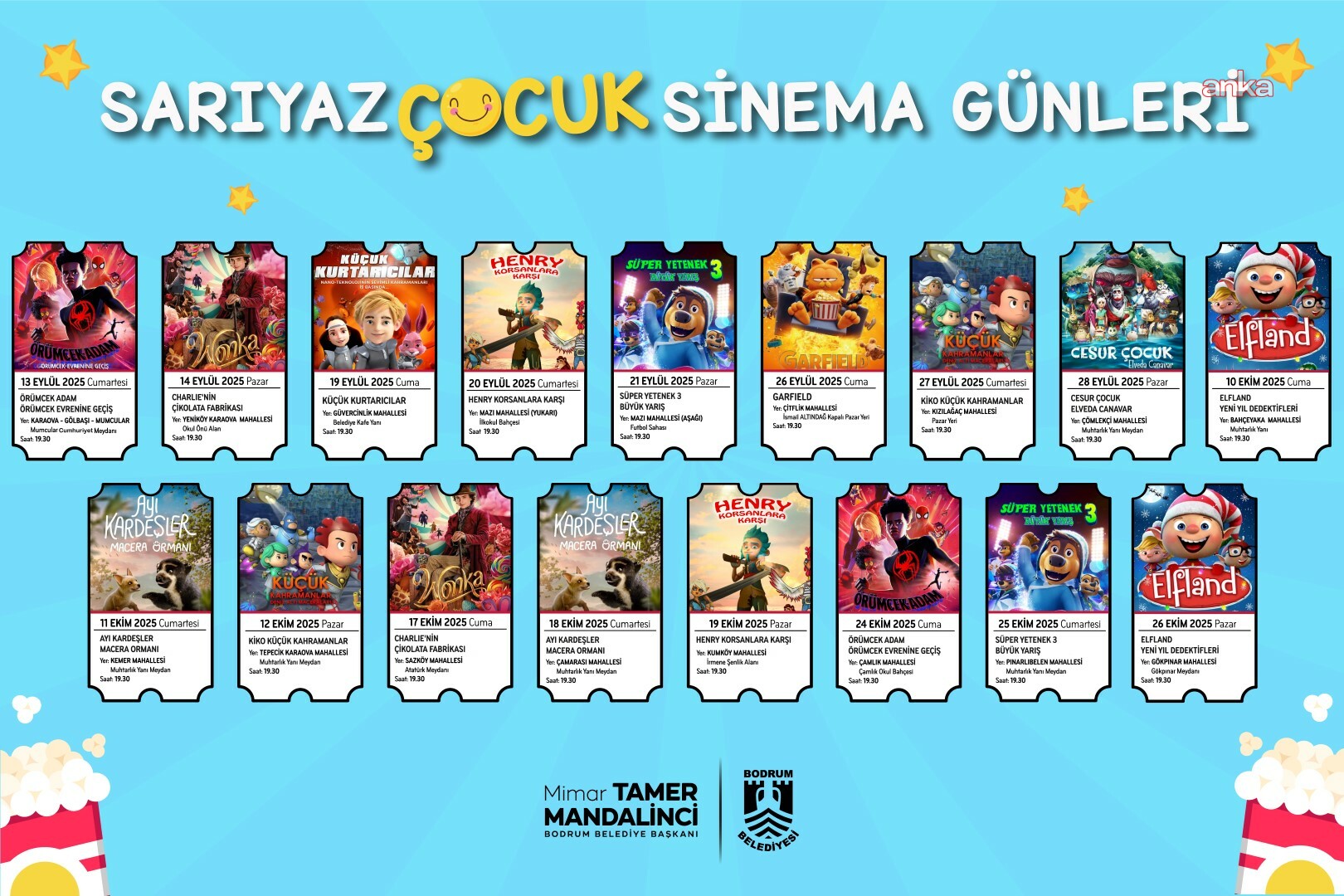 Bodrum Belediyesi'nden "Sarıyaz Çocuk Sinema Günleri"