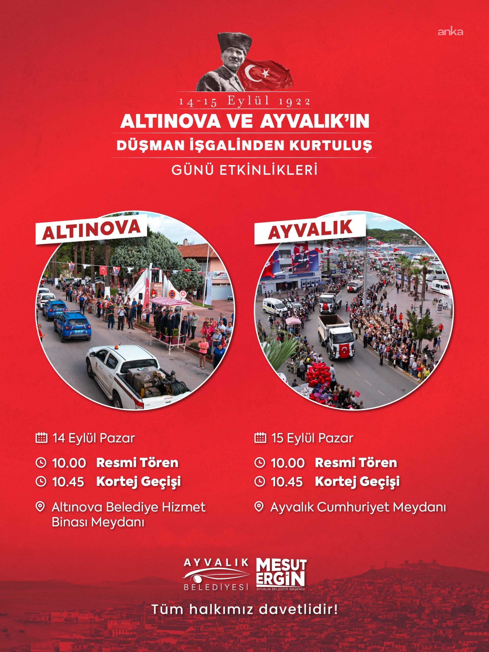 Ayvalık ve Altınova’nın düşman işgalinden kurtuluşu etkinliklerle kutlanacak
