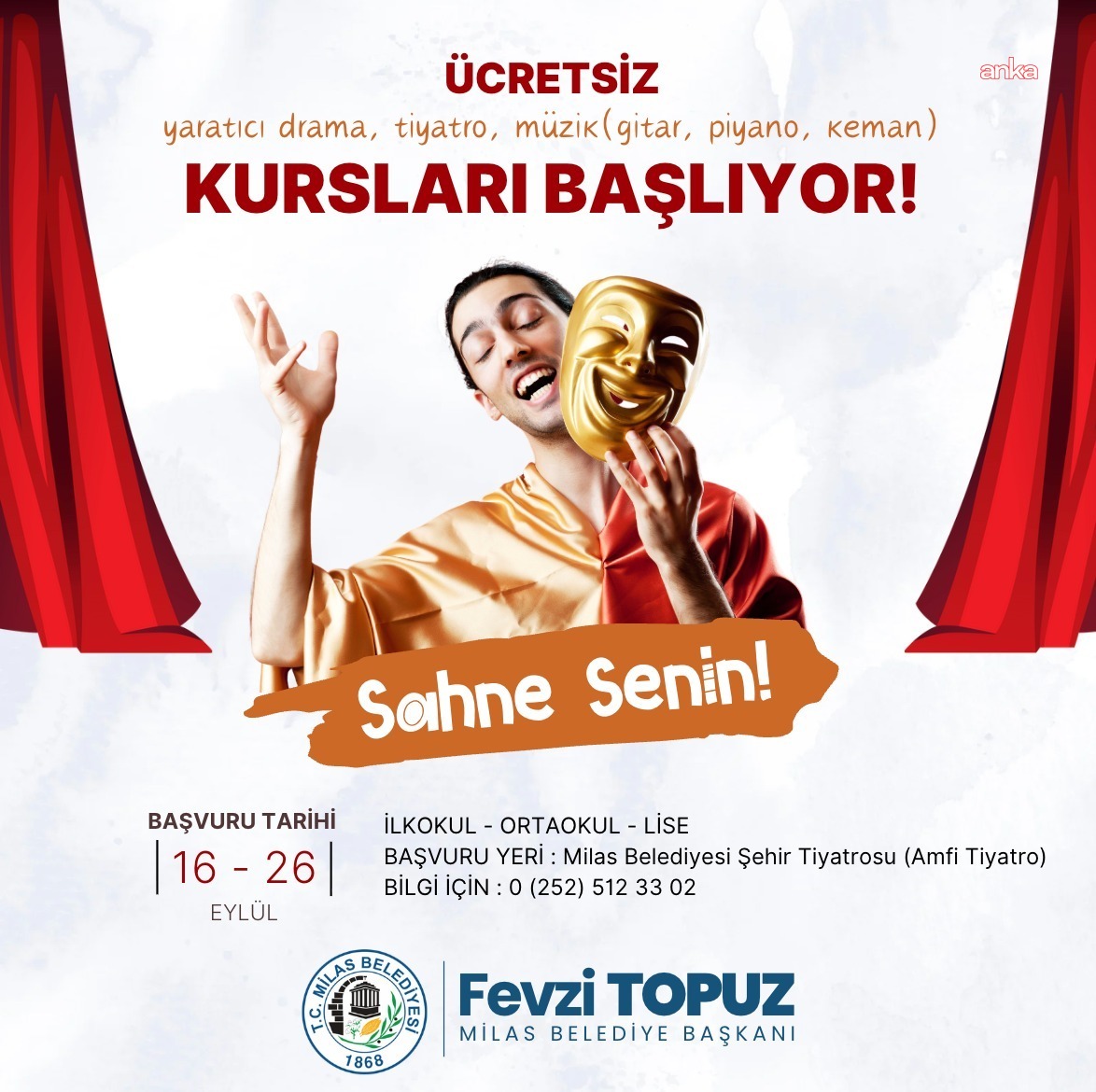 Milas Belediyesi’nin kültür sanat kurslarına kayıtlar başlıyor