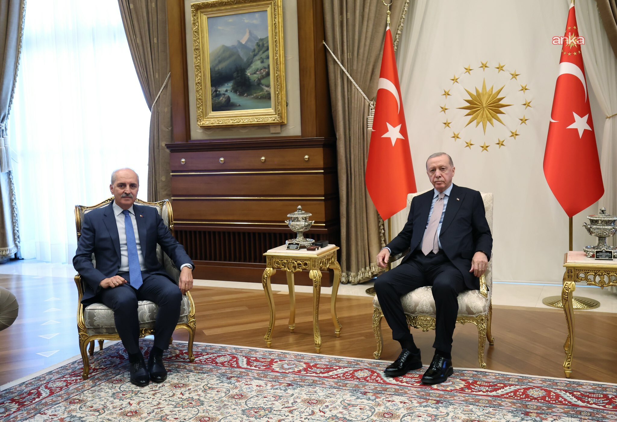 Cumhurbaşkanı Erdoğan, TBMM Başkanı Kurtulmuş ile görüştü