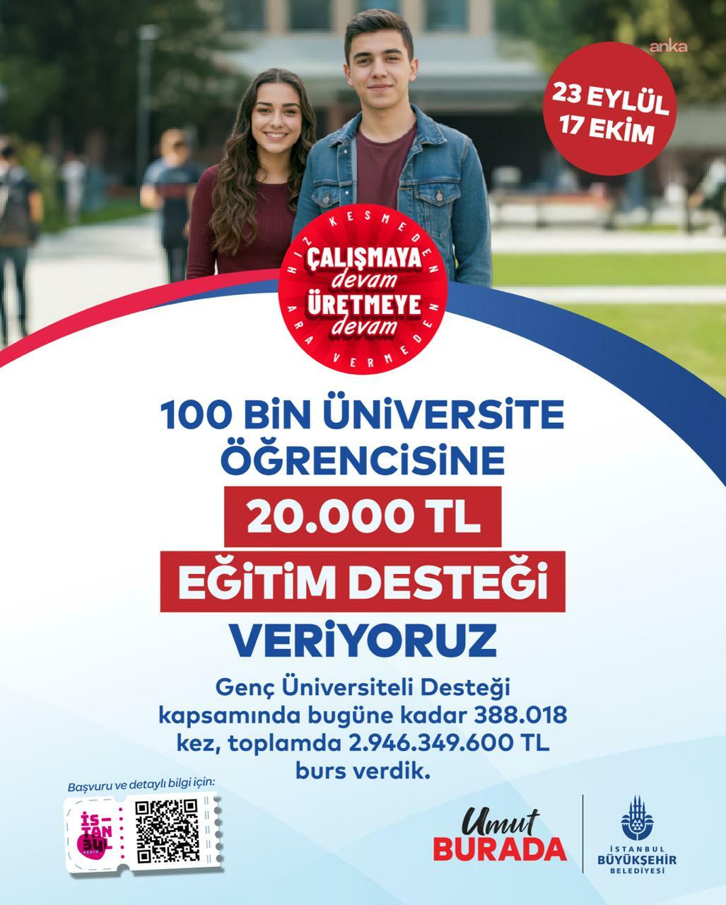 Genç Üniversiteli Desteği için başvurular 23 Eylül’de başlıyor... İBB, 2025-2026 eğitim öğretim döneminde 100 bin öğrenciye destek olacak
