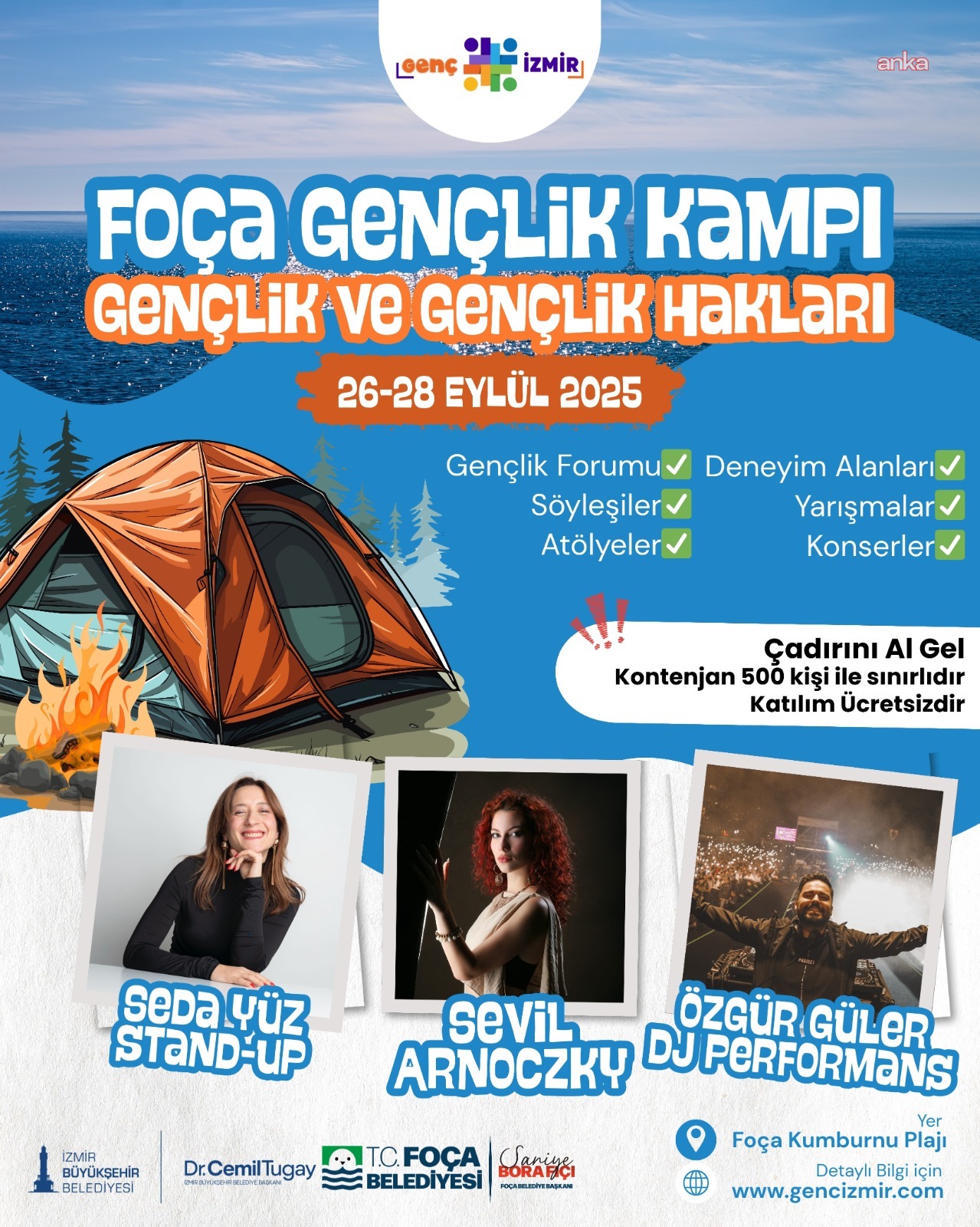 İzmir Büyükşehir Belediyesi'nden gençlere Foça’da kamp