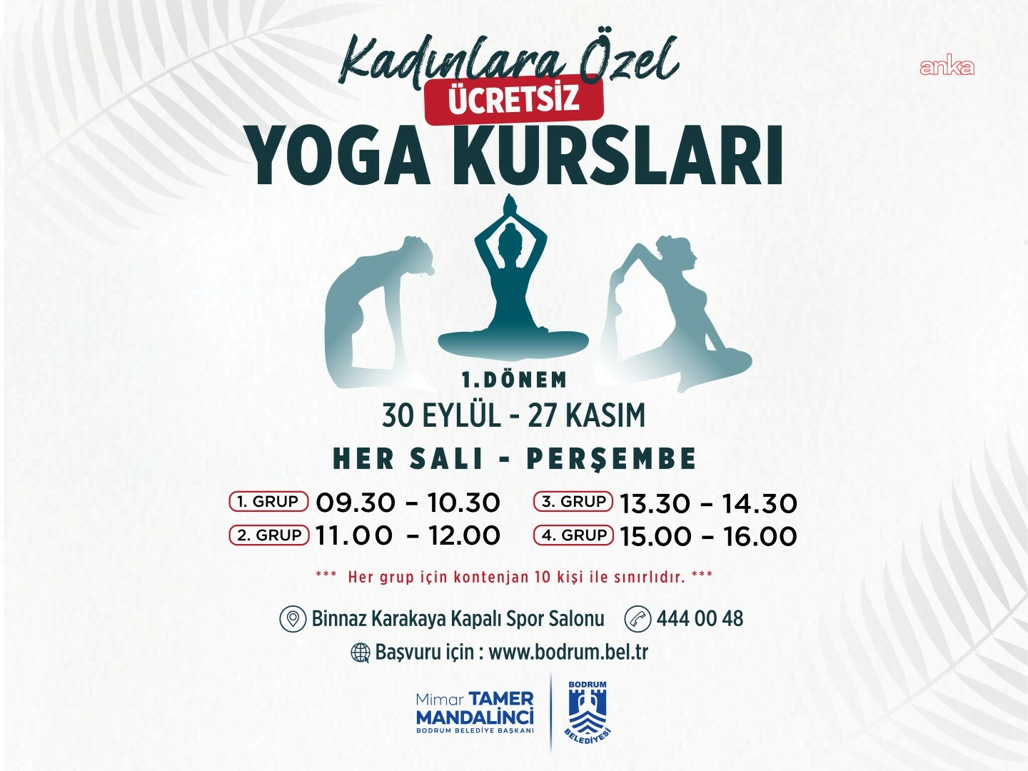 Bodrum Belediyesi'nin kadınlara yönelik ücretsiz yoga kursları başlıyor