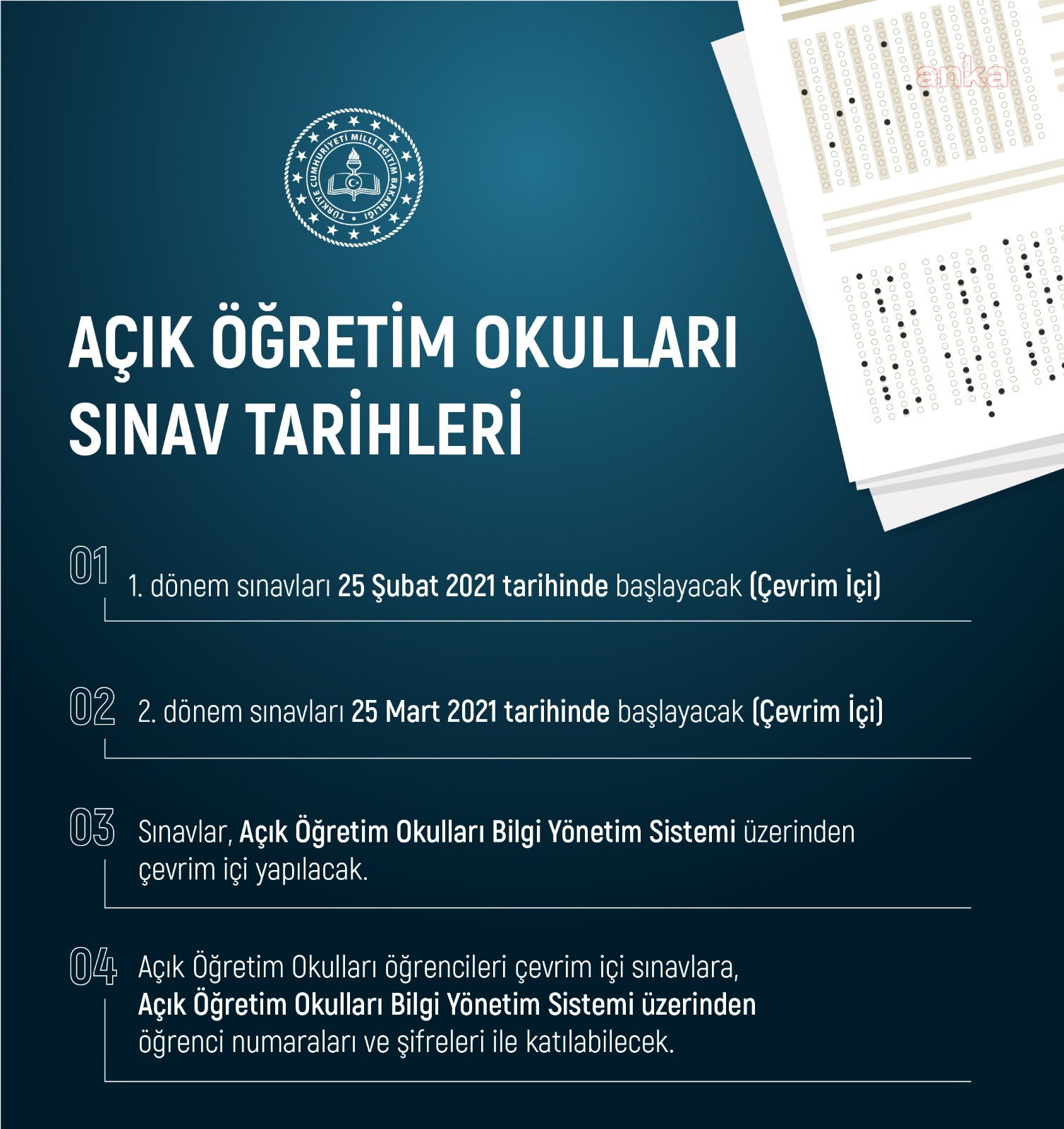 BAKAN SELÇUK: AÇIK ÖĞRETİM OKULLARINDA SINAVLARIMIZI ÇEVRİM İÇİ ORTAMDA GERÇEKLEŞTİRECEĞİZ