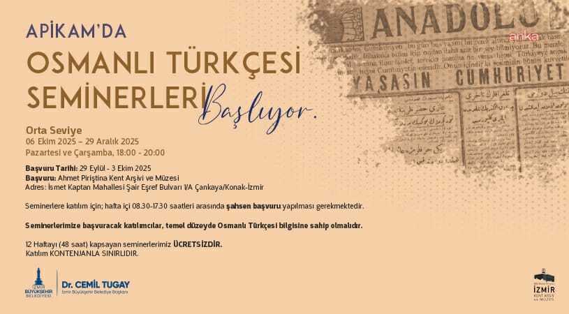 APİKAM'da “Orta Seviye Osmanlı Türkçesi Seminerleri” başlıyor