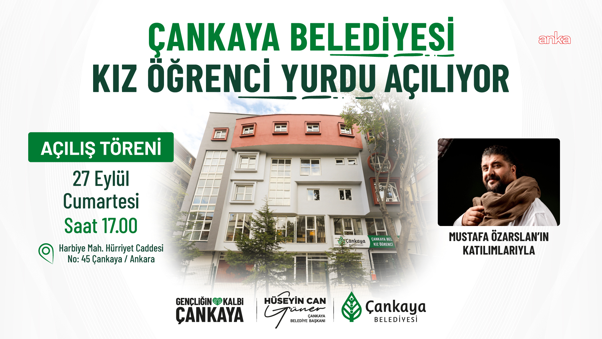 Çankaya Belediyesi Kız Öğrenci Yurdu, 27 Eylül’de hizmete açılıyor