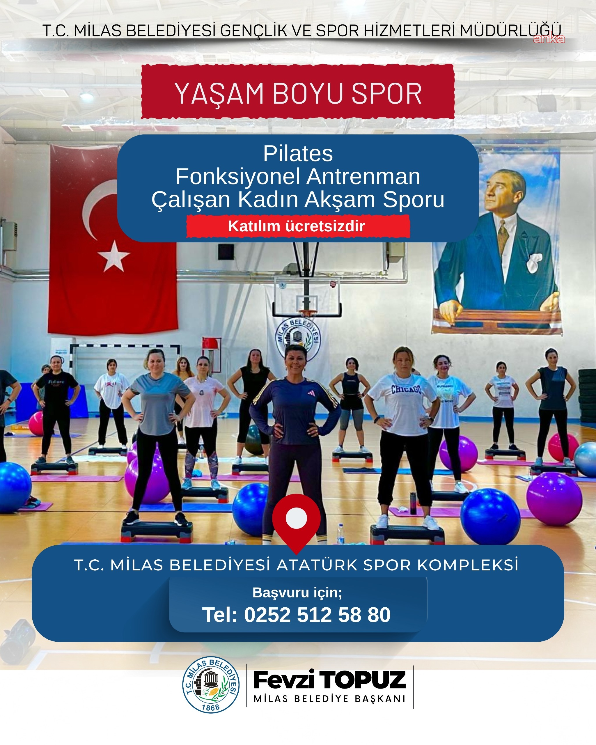 Milas Belediyesi'nin "Yaşam Boyu Spor" programına kayıtlar sürüyor