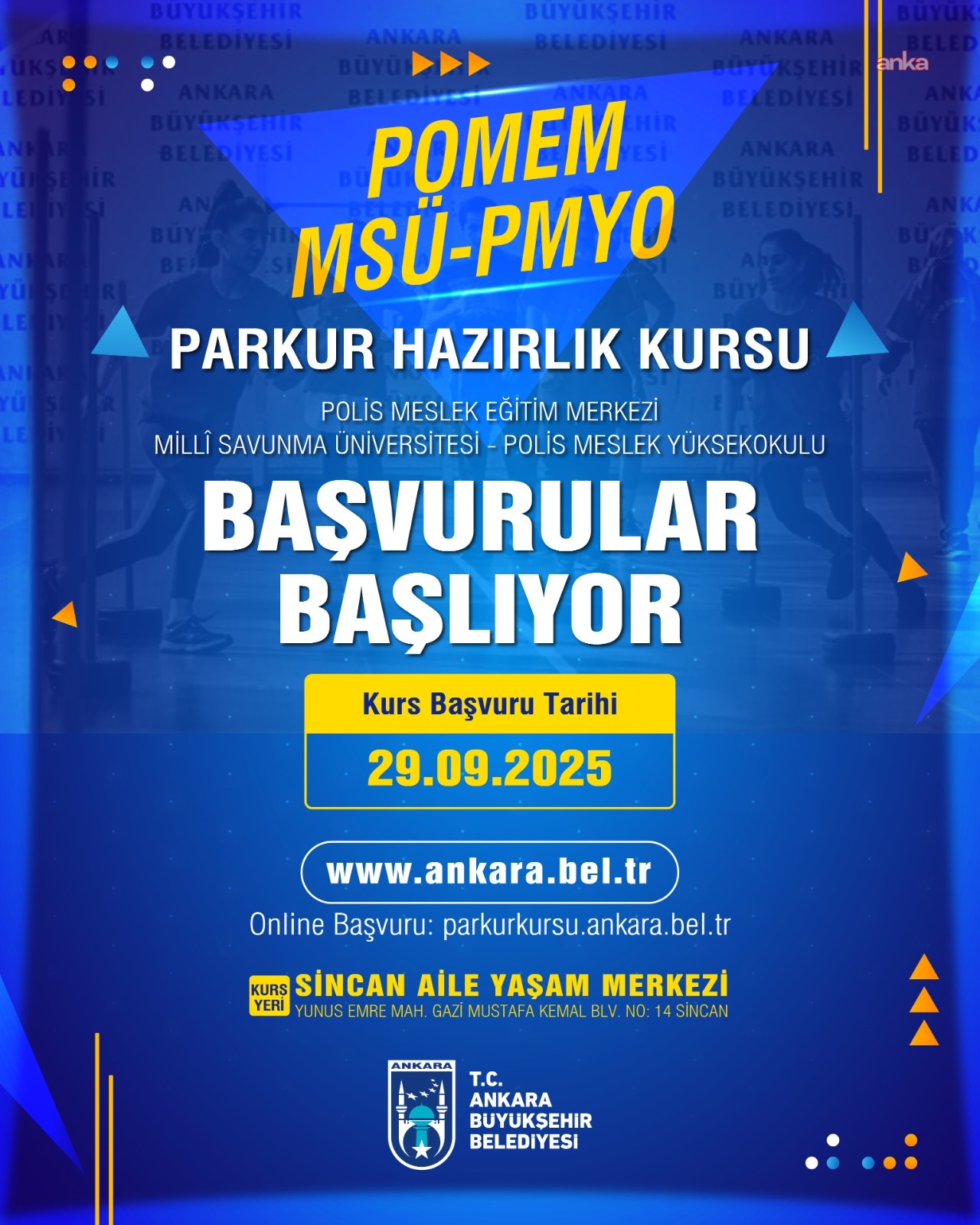 Ankara Büyükşehir Belediyesi'nin POMEM, MSÜ ve PMYP parkur kursu başvuruları başlıyor