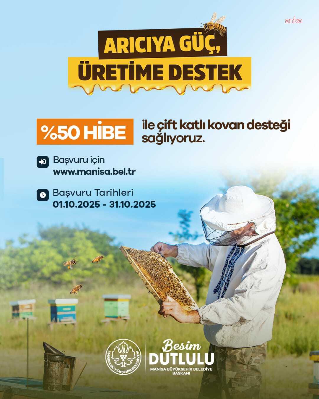 Manisa Büyükşehir Belediyesi'nden üreticiye yüzde 50 hibeli kovan desteği