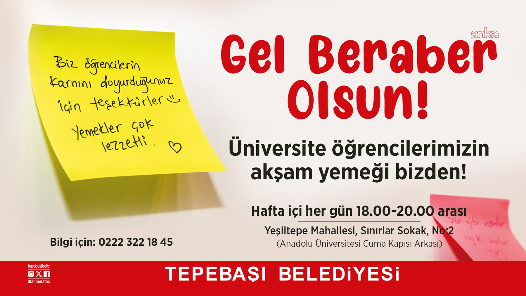 Tepebaşı'nda üniversite öğrencileri için ücretsiz yemek hizmeti devam ediyor