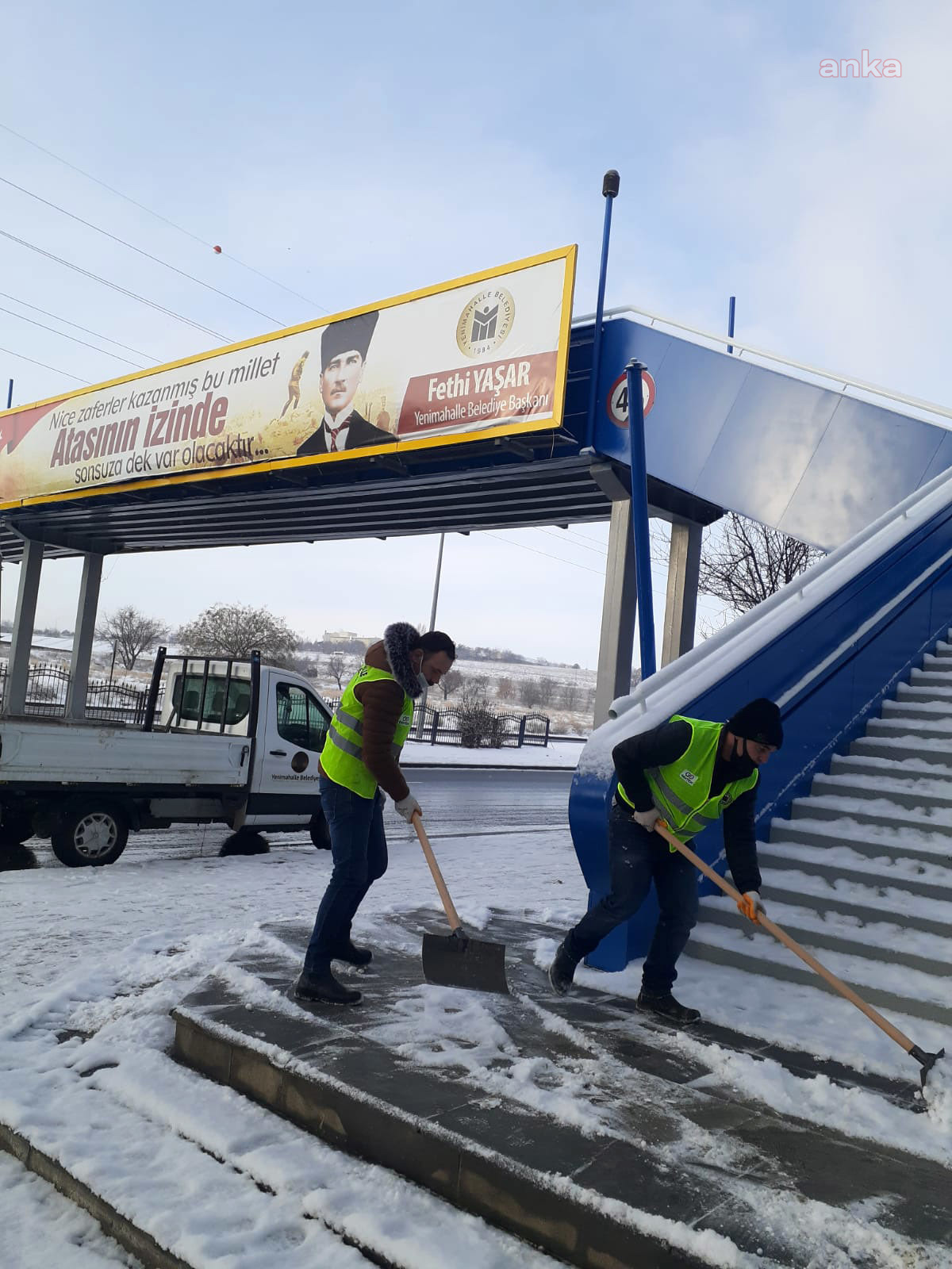 YENİMAHALLE'DE GECE KAR MESAİSİ