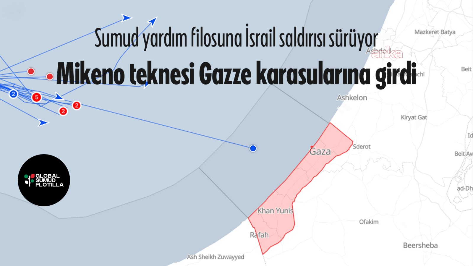 Küresel Sumud Filosu’na ait bir tekne Gazze kara sularına girdi