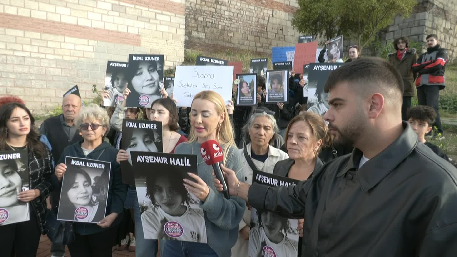 İkbal Uzuner ve Ayşenur Halil'in ölüm yıl dönümünde Edirnekapı Surları önünden seslenen kadınlar: İstanbul Sözleşmesi olsaydı bu cinayet işlenebilir miydi? Yaşamak istiyoruz