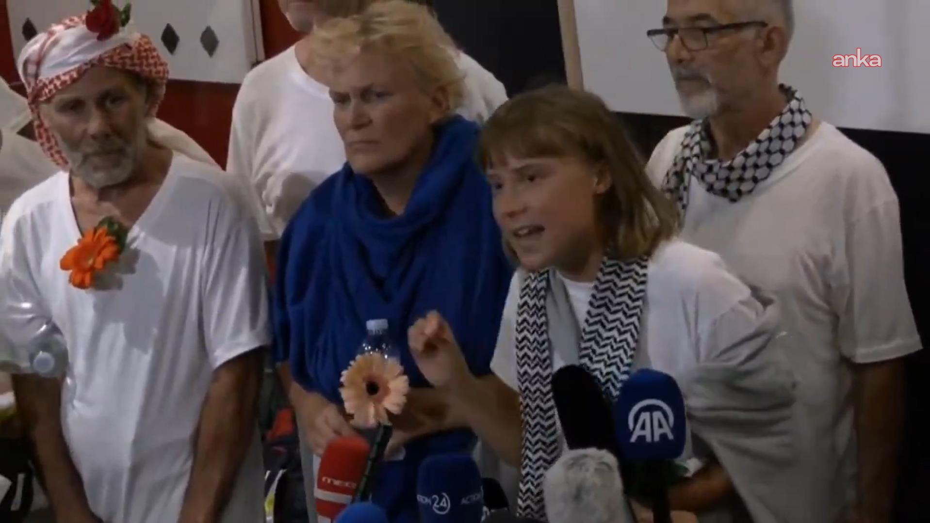 Sumud Filosu'nda alıkonulan aktivistlerin bir kısmı İsrail'den Yunanistan'a gönderildi... Greta Thunberg: "Konu İsrail'in Gazze'de devam ettirdiği kasıtlı soykırım"