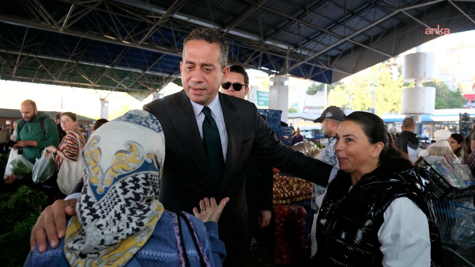 CHP'li Başarır'dan semt pazarı ziyareti...  "Hangi emekli yurttaşımızı görsek kurumsal yardımlarla ayakta durmaya çalıştığını söylüyor"