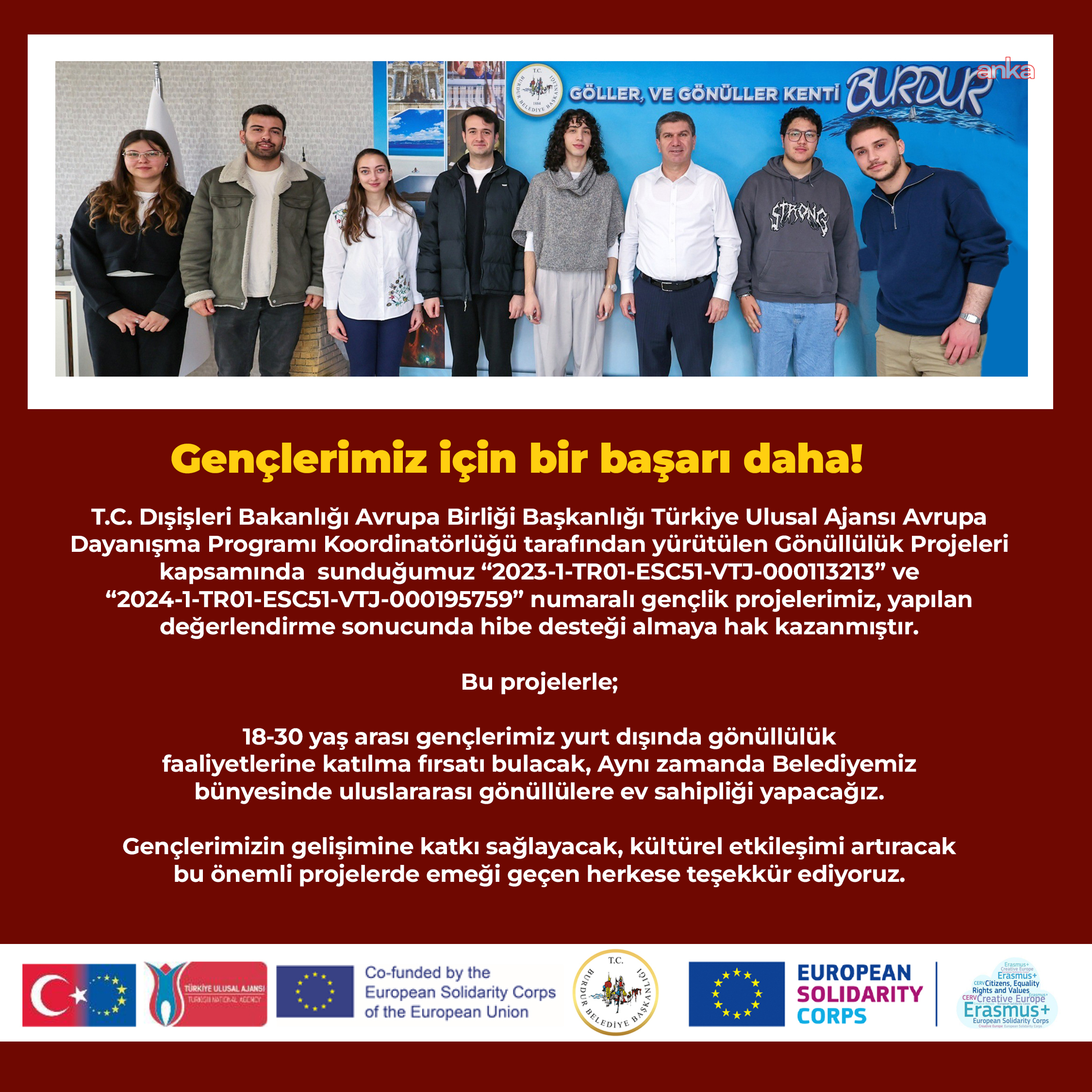 Burdur Belediyesi’nden gençlere Avrupa fırsatı