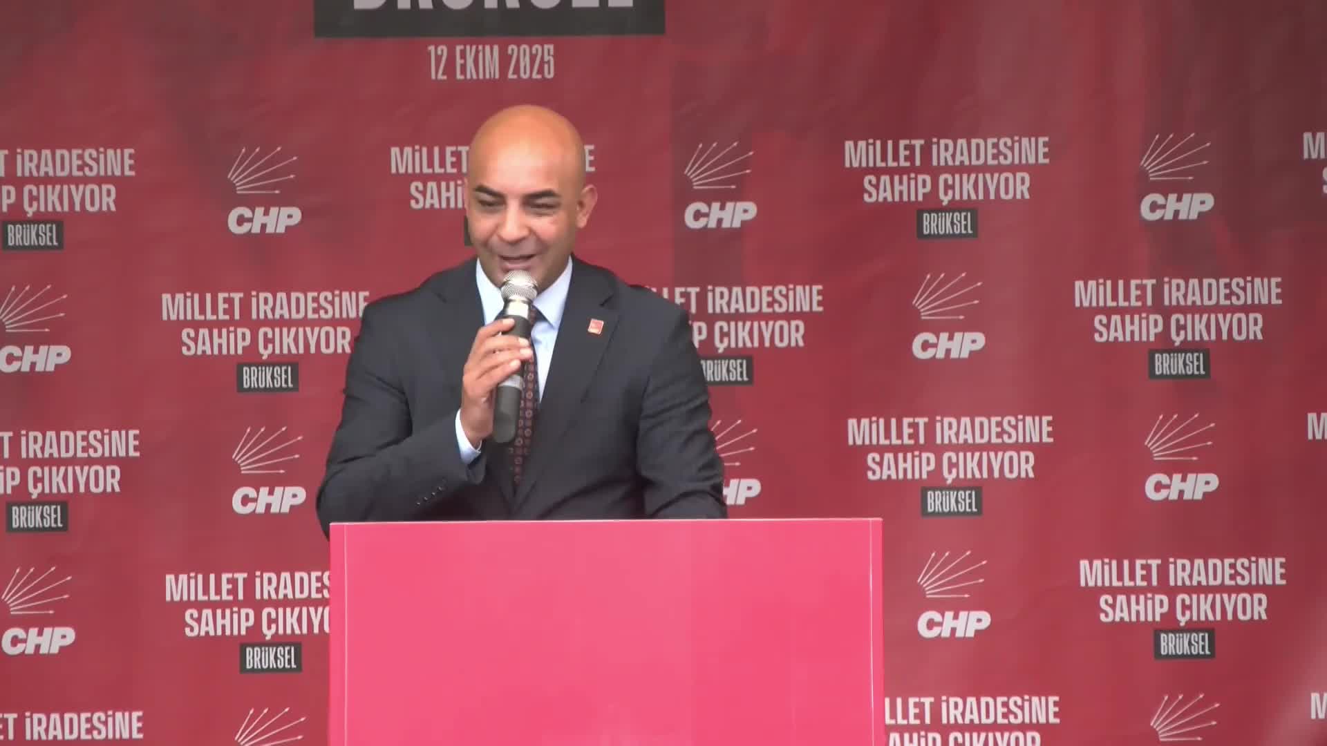 CHP’nin Brüksel’de “Millet İradesine Sahip Çıkıyoruz” mitingi... Özel: Onun uçan sarayına değil ülkenin demokrasisine talibiz