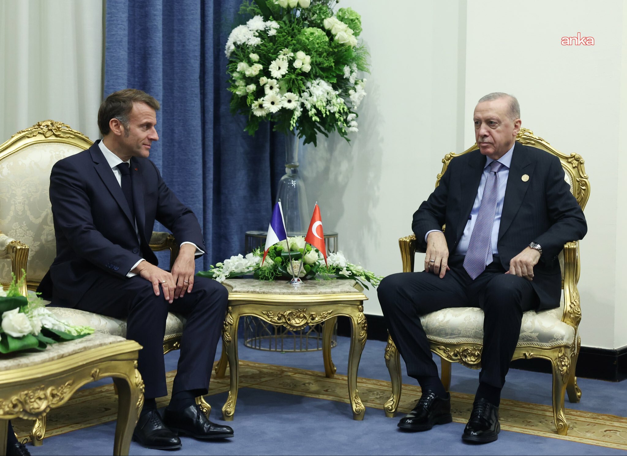 Cumhurbaşkanı Recep Tayyip Erdoğan, Fransa Cumhurbaşkanı Emmanuel Macron ile görüştü