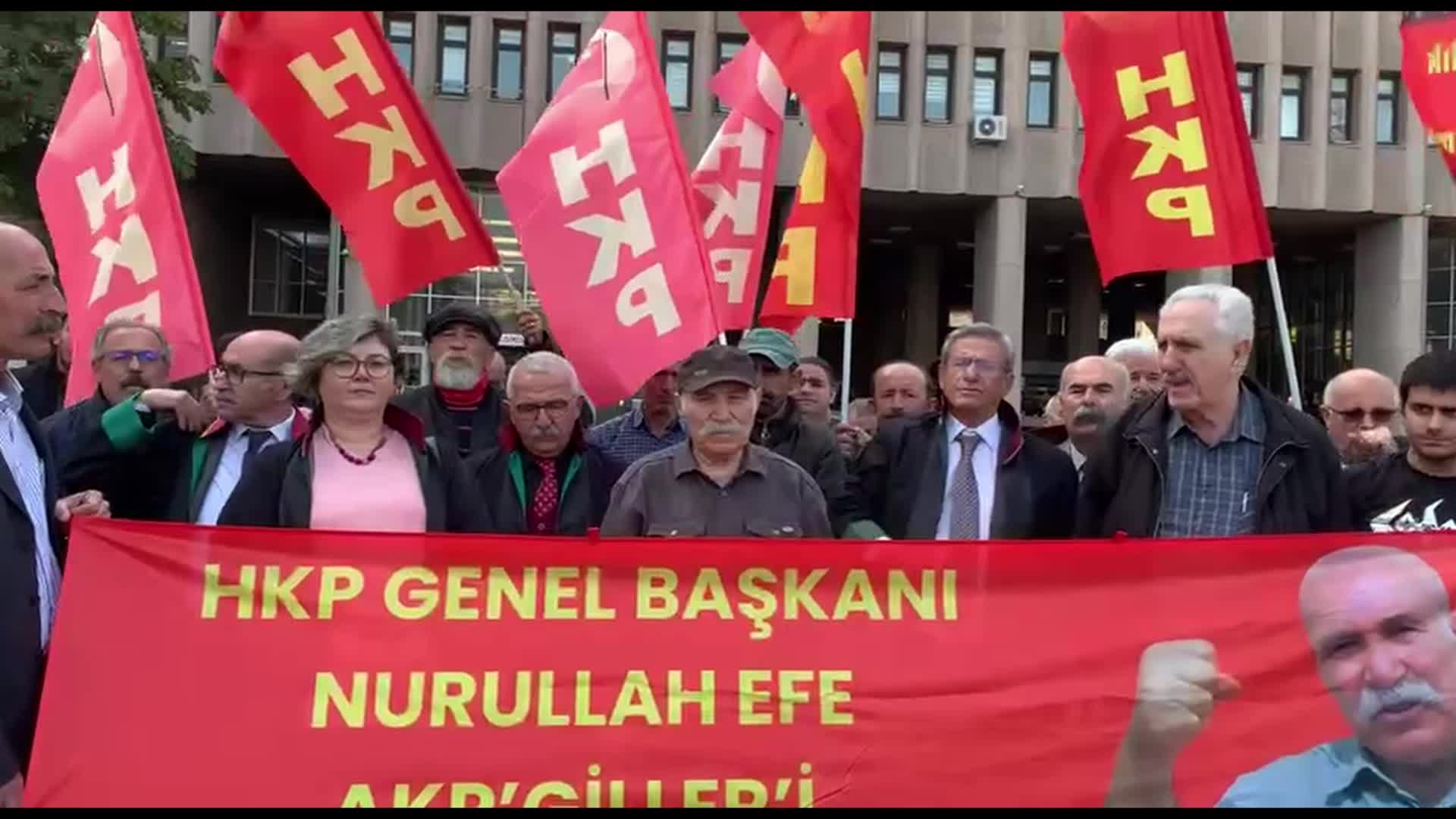 HKP Genel Başkanı Nurullah Efe'nin "Cumhurbaşkanına hakaret" davasında çıkan tartışma üzerine duruşma ertelendi