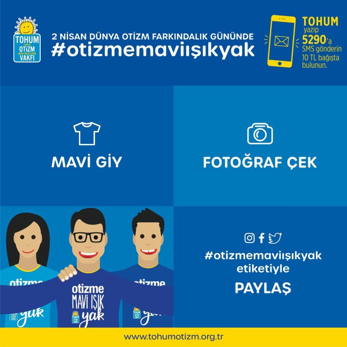 MAVİ GİY PAYLAŞ, OTİZM FARKINDALIĞINA KATIL