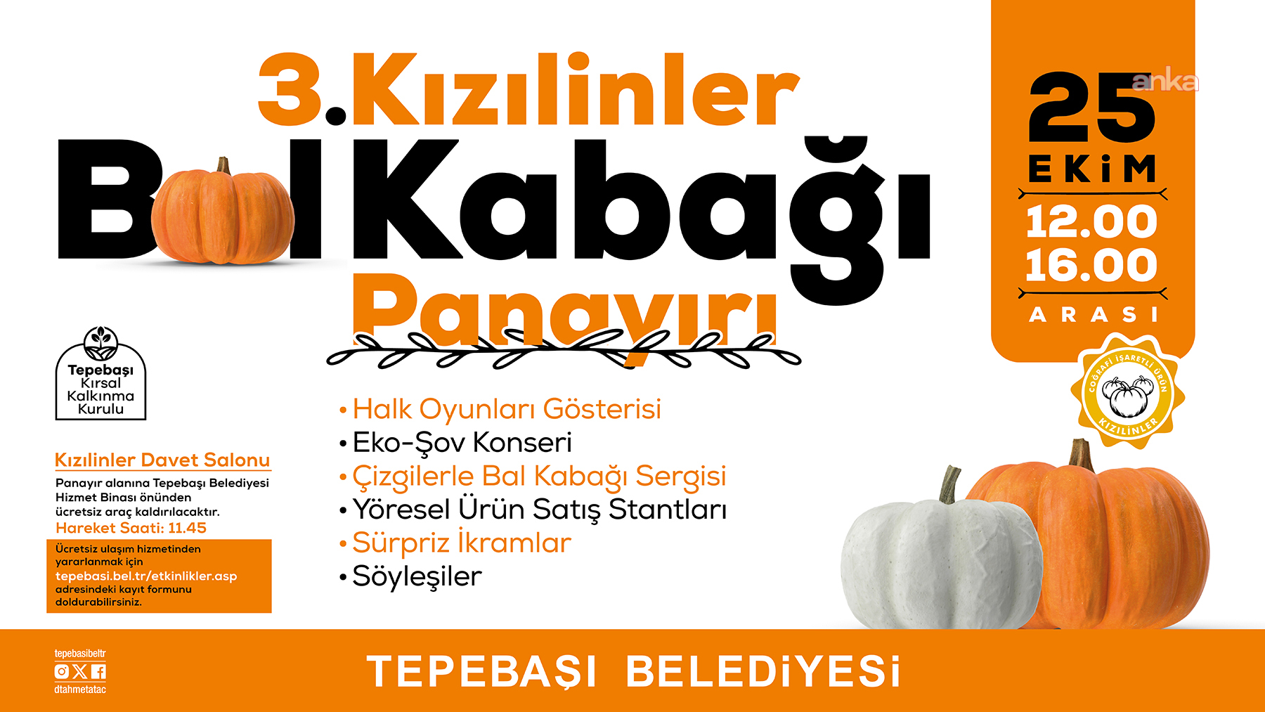 Tepebaşı’nda “3. Kızılinler Bal Kabağı Panayırı” için geri sayım başladı