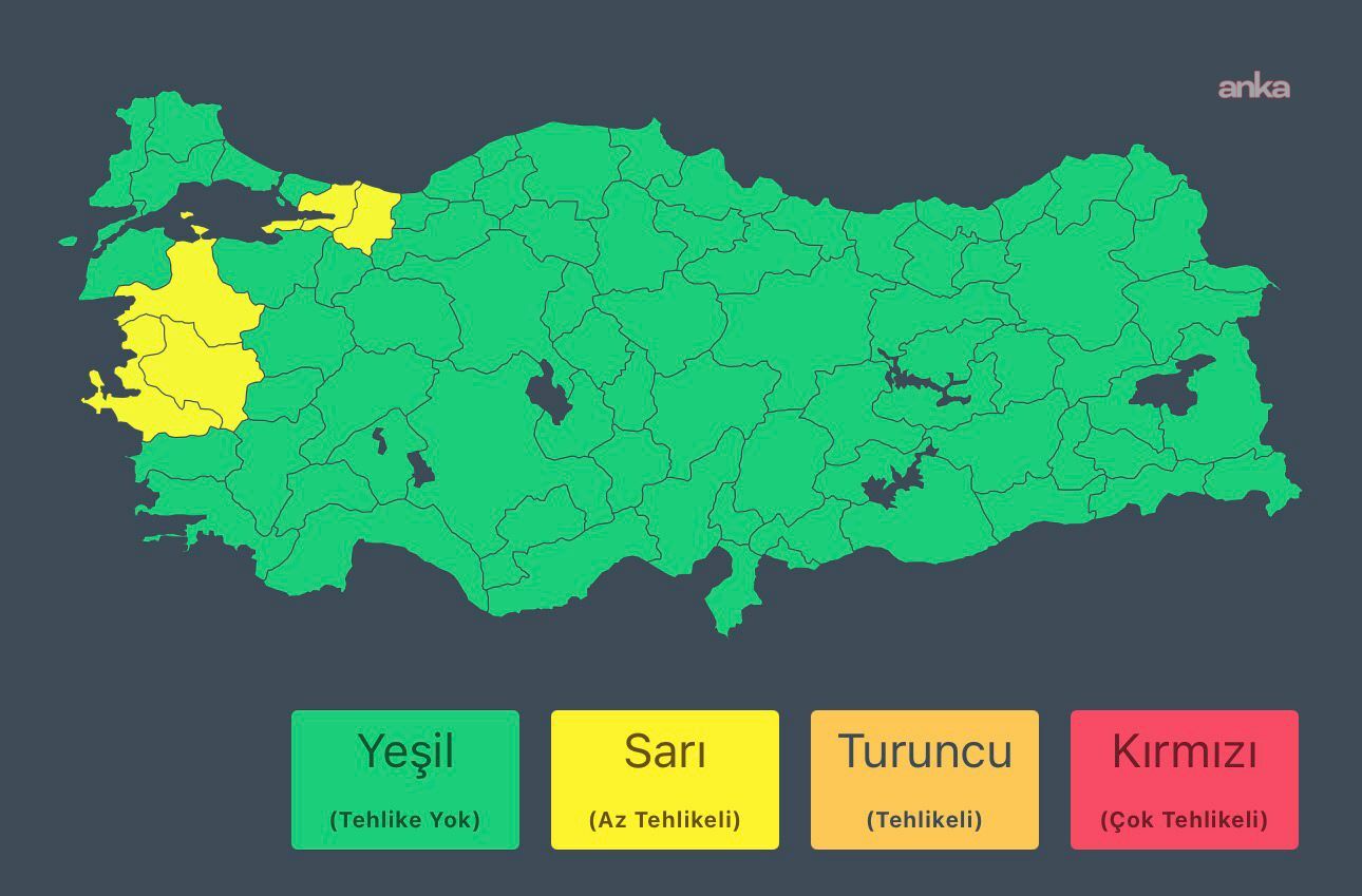 İçişleri Bakanlığı'ndan kuvvetli yağış uyarısı