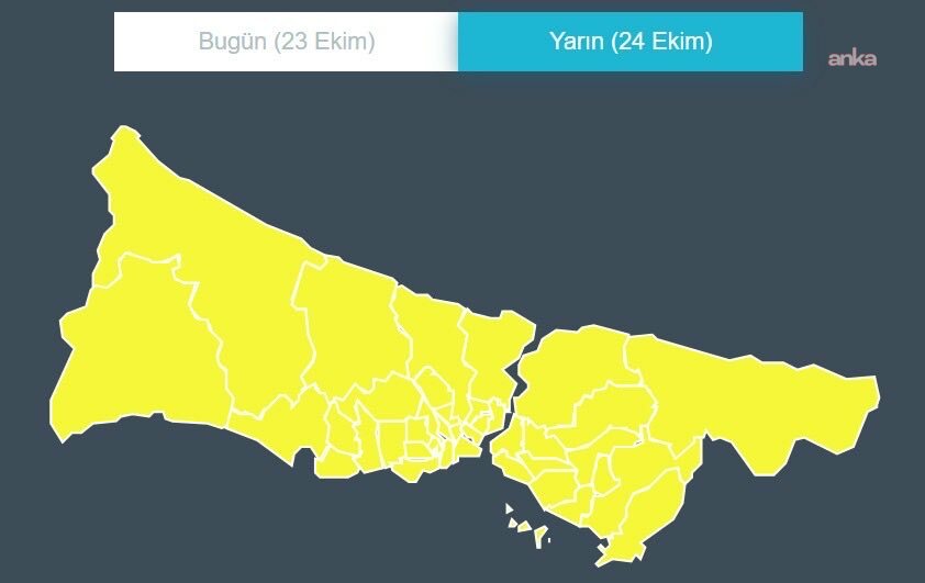 İstanbul Valiliği: Meteorolojiden İstanbul'a sarı kodlu uyarı