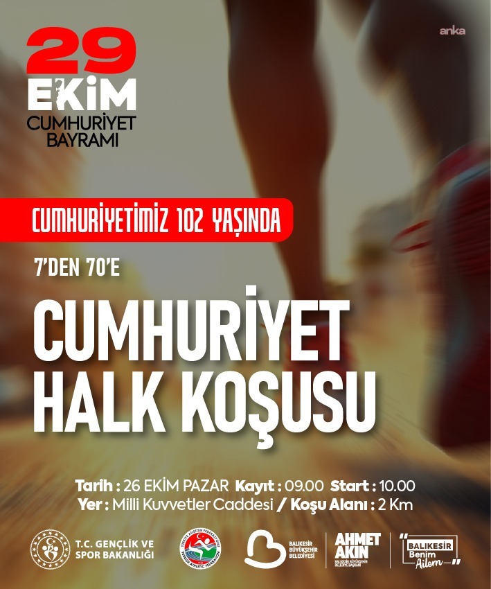 Balıkesir’de Cumhuriyet Bayramı, Halk Koşusu ile kutlanacak