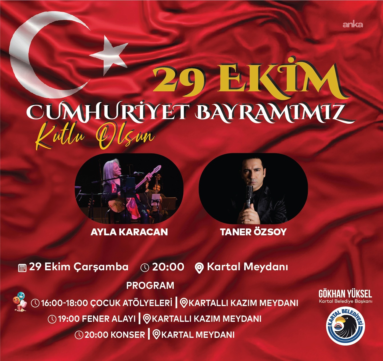 Cumhuriyet’in ışığı Kartal Meydanı’nda parlayacak