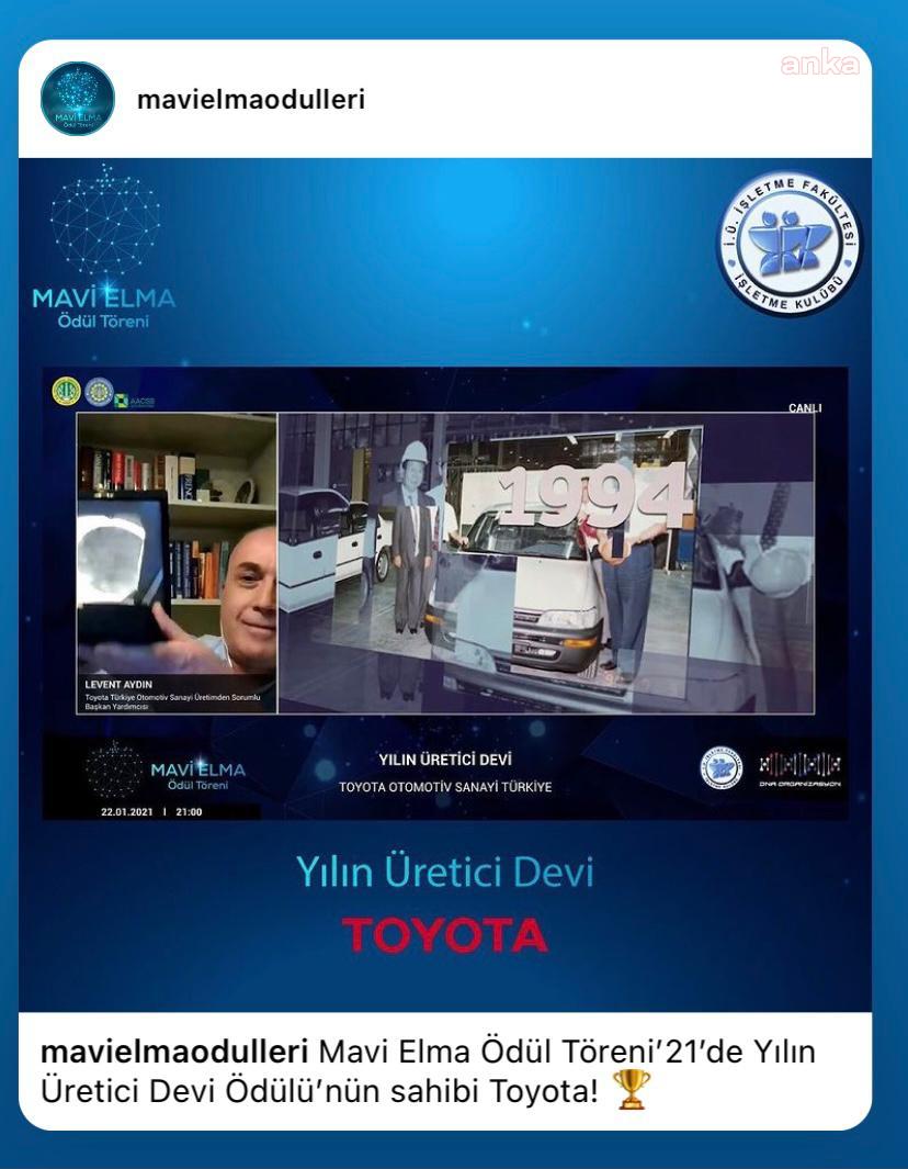 TOYOTA OTOMOTİV SANAYİ TÜRKİYE’YE ÖDÜL