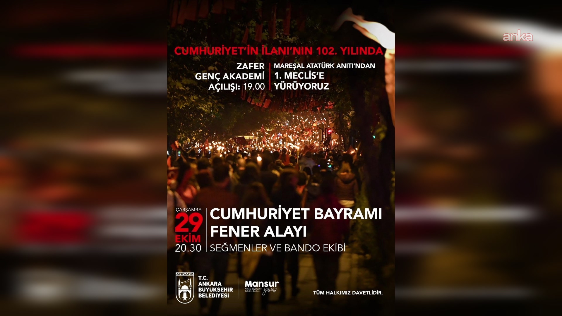 Ankara’da 29 Ekim Cumhuriyet Bayramı coşkusu