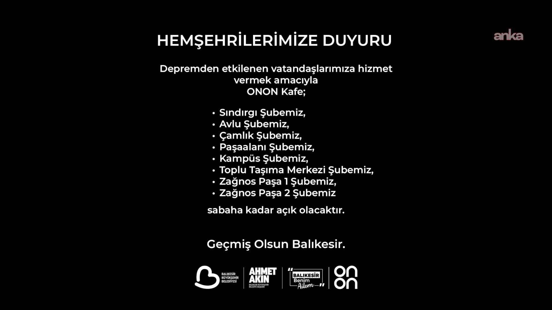 Balıkesir’de deprem sonrası belediyeye ait kafeler sabaha kadar açık olacak